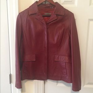 Isabella Bird Red Leather Jacket
